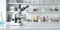 Professional microscope on a clean lab countertop. Precision in medical research Royalty Free Stock Photo