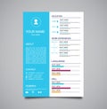 Professional minimalist template curriculum vitae light blue