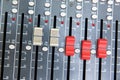 Professional mixing console in studio