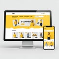 Responsive E-commerce Website UI Mockup Royalty Free Stock Photo