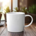 Professional mockup presenting a mug with essential accessories