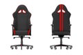 Professional Modern Black and Red Computer Gaming Armchair. 3d Rendering