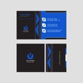 Professional modern blue and black color business card invitation card design