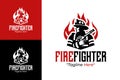 Professional Modern Firefighter Logo Royalty Free Stock Photo