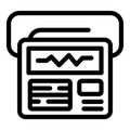 Black and white line icon of a digital oscilloscope for electronic measurements Royalty Free Stock Photo