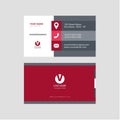 Professional modern red and gray color business card invitation card design template