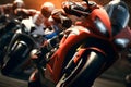 Professional motorcycle racers. Neural network AI generated