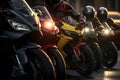 Professional motorcycle racers. Neural network AI generated