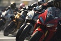 Professional motorcycle racers. Neural network AI generated