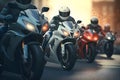 Professional motorcycle racers. Neural network AI generated