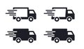 Professional Moving Services for Relocations and Moving Van Icon Set Royalty Free Stock Photo