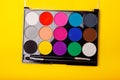 Professional multicolor eyeshadow palette. Make up palette set. Makeup