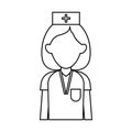 Professional nurse hat uniform medical outline