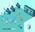 Professional Office Cleaning Service Isometric