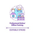 Professional online, offline training concept icon