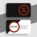 Professional orange black elegant business card template