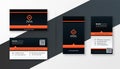 Professional orange theme modern business card template