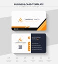 professional orange vector business card design template clean and elegant look