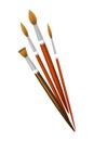 Professional paintbrushes flat vector illustration