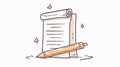 Professional Paper with Pen Edit File Outline Icon Vector