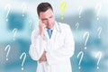 Professional pensive doctor thinking of an idea Royalty Free Stock Photo