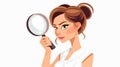 Professional Person Searching, Checking, Inspecting with Magnifying Glass