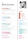 Professional personal resume cv in white and color design