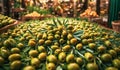 Professional photo of delicious green olives freshly harvested in the market