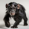 Professional Photo Of Running Bonobo On White Background