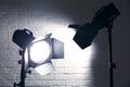 Professional photo studio lighting equipment Royalty Free Stock Photo