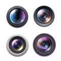 Professional photo, video camera lens vector icons Royalty Free Stock Photo