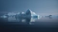 Professional photograph of iceberg floating in arctic waters. Royalty Free Stock Photo