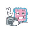 A professional photographer intestine cartoon picture working with camera