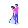 Professional photographer isometric character.