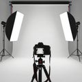Professional photography studio setup Royalty Free Stock Photo