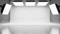 Professional Photography Studio Setup with Softbox Lights and White Backdrop lighting equipment Royalty Free Stock Photo