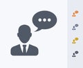 Talking Businessman Avatar - Carbon Icons