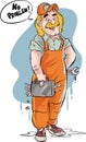 Professional plumber character vector illustration