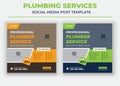 Professional Plumber Service, Plumber Service Social Media Template Royalty Free Stock Photo