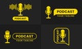 Professional Podcast Logo Icon, Podcast Radio Icon Bundle.