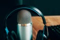 Professional podcast studio. Royalty Free Stock Photo