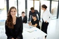 Professional, portrait of woman in office with confidence for leader or manager and team in meeting. Pride, smile and Royalty Free Stock Photo