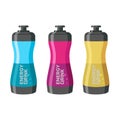 Professional product design for model examples of sports bottle packaging in three color variations