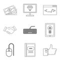 Professional programmer icons set, outline style Royalty Free Stock Photo