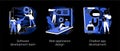 Professional programming abstract concept vector illustrations.
