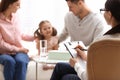 Professional psychologist working with family