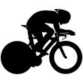 Professional racing cyclist, sport cyclist riding a racing bike, triathlon street sport Aero road bike in motion. Detailed vector Royalty Free Stock Photo