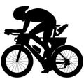 Professional racing cyclist, sport cyclist riding a racing bike, triathlon street sport Aero road bike in motion. Detailed vector Royalty Free Stock Photo