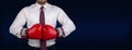 Professional ready for any challange in conceptual banner with boxing gloves Royalty Free Stock Photo