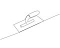 Professional Rectangular Steel Trowel one line art. Continuous line drawing of repair, professional, hand, people